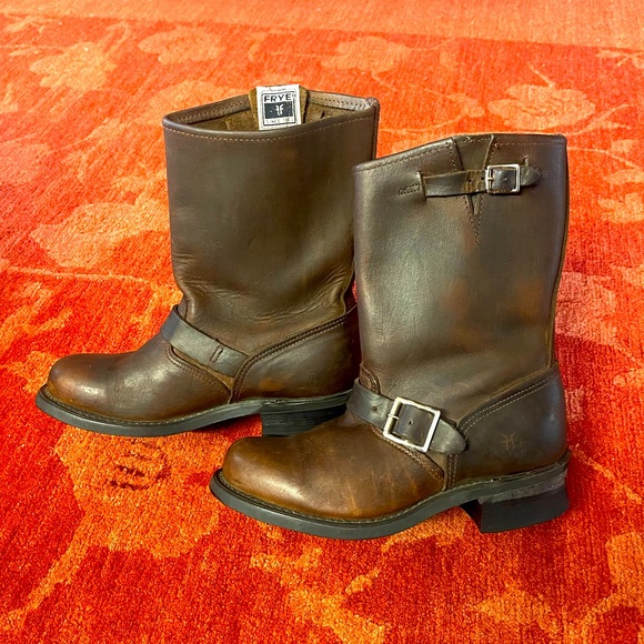 Frye Engineer Maxitred Oil Resistant Brown Boots Womens Size 7.5M Made IN USA - Picture 1 of 12